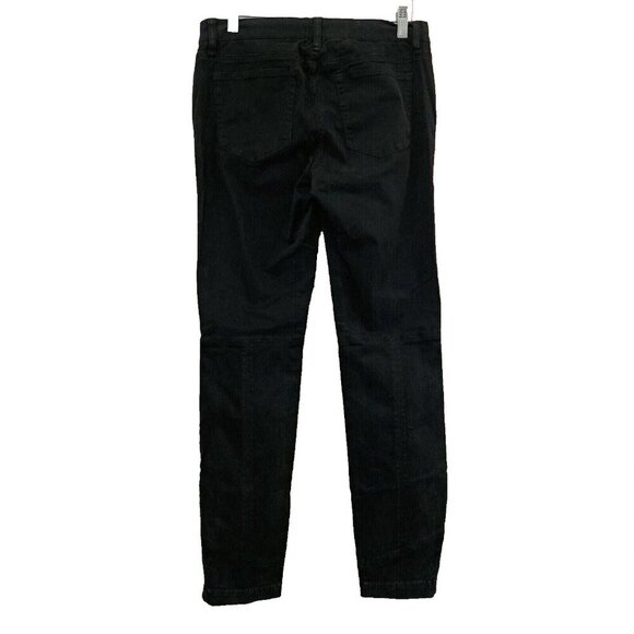 J Crew Toothpick Denim Women's 28 Black Moto Jeans Ankle Zip 30x28.5 - Picture 3 of 8